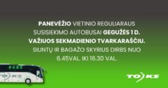 Panevežio autobusu ir siuntų grafiko pasikeitimas