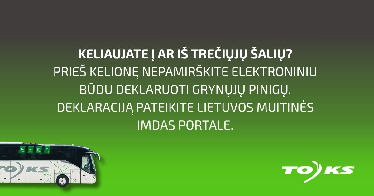 Svarbi informacija keliautojams: vykstant į Lietuvos Respubliką arba išvykstant į trečiąsias šalis